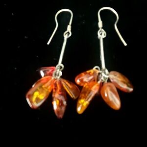 Elegant Amber Drop Earrings